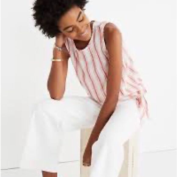 ✨Madewell Side-Tie Tank in Marcia Stripe - Picture 1 of 9